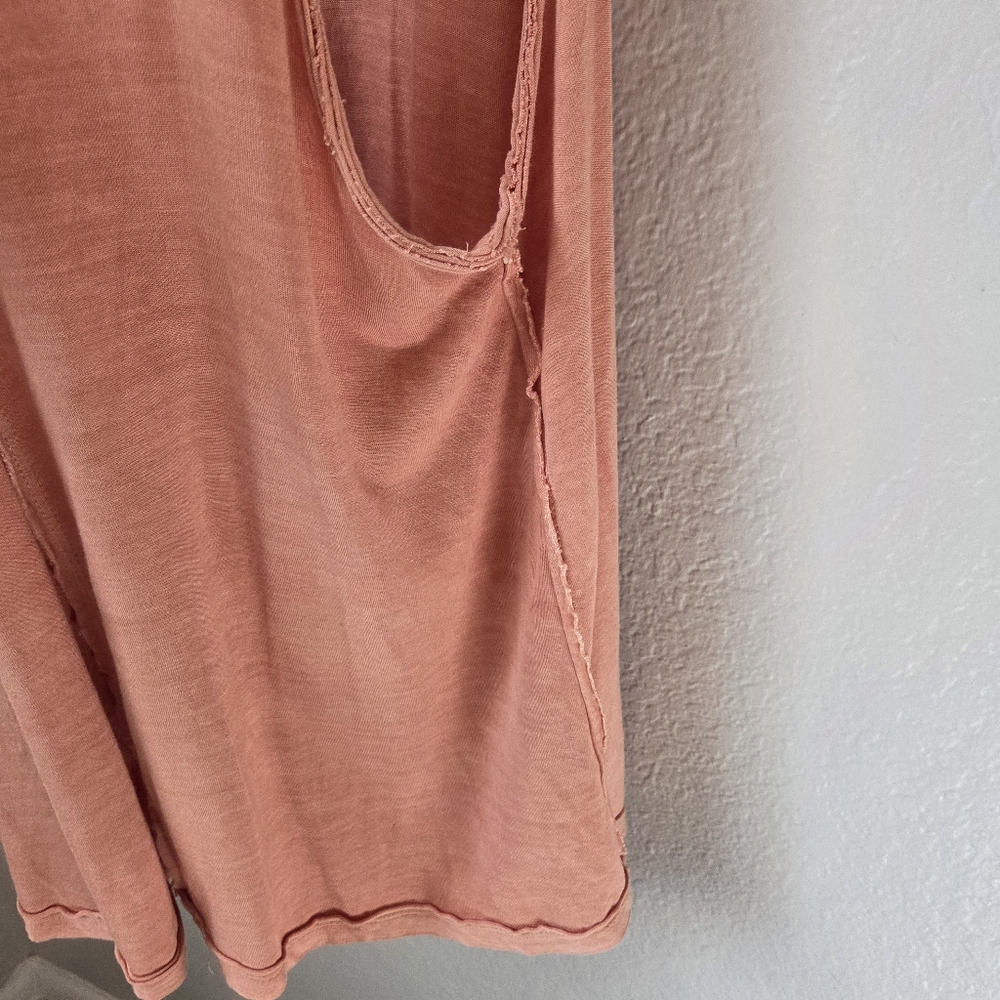 Free People We The Free Sz M Cami Tank Top Raw Edge Orange Stretch 100%Viscose - Picture 7 of 13